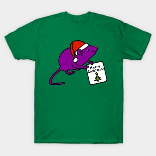 Cute Rat Says Merry Christmas T-Shirt